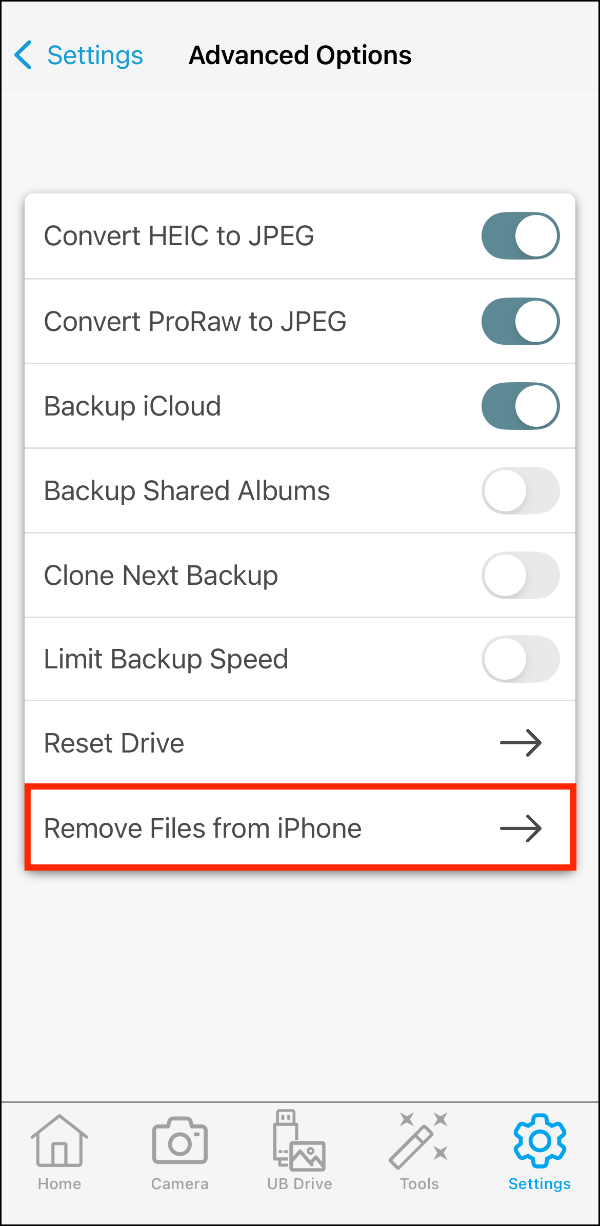 Advanced Options > Remove Files from iPhone.PNG