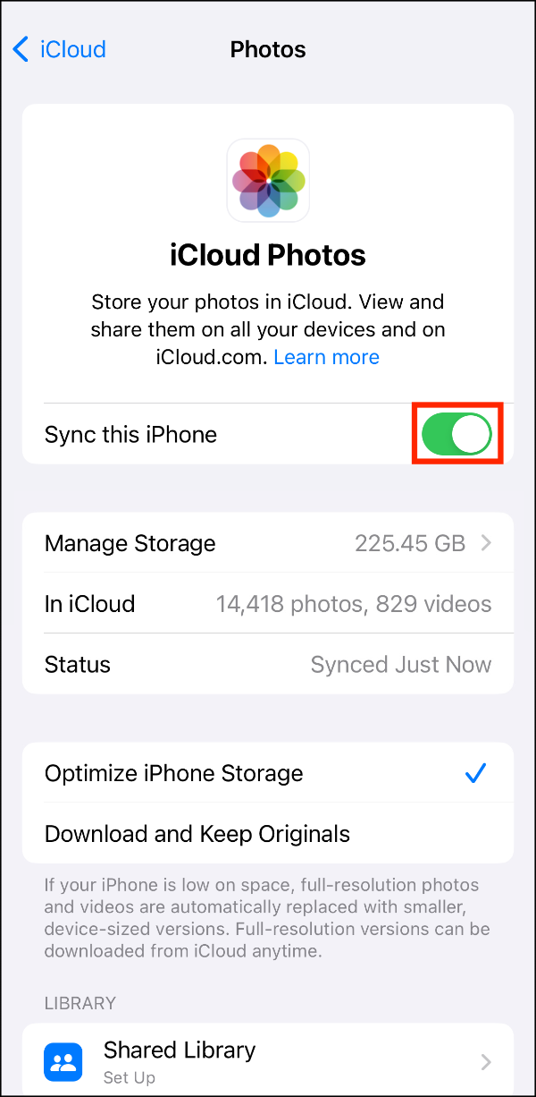 iCloud Photos > Disable.PNG