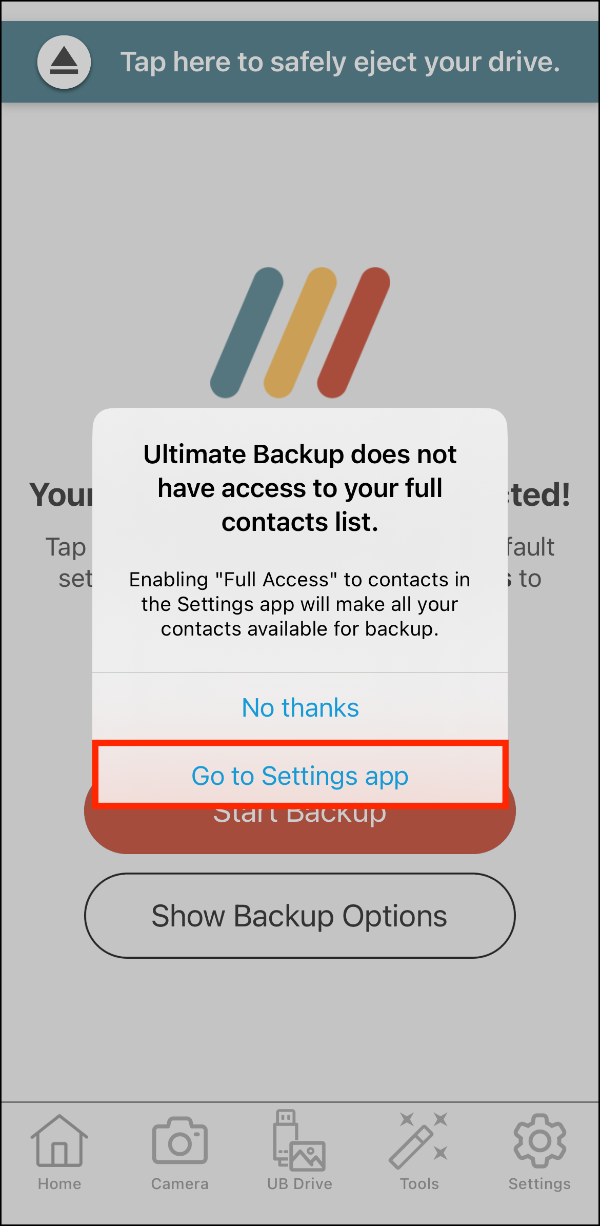 Home 01 > Limited Access to Contacts > Got to Settings app.PNG