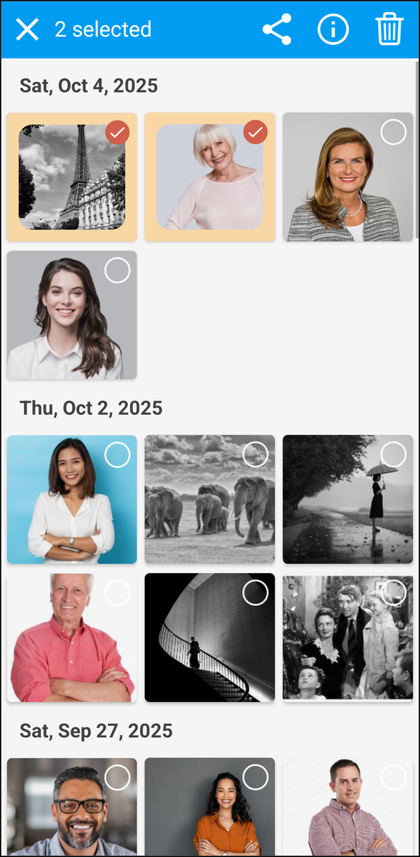 Two photos selected