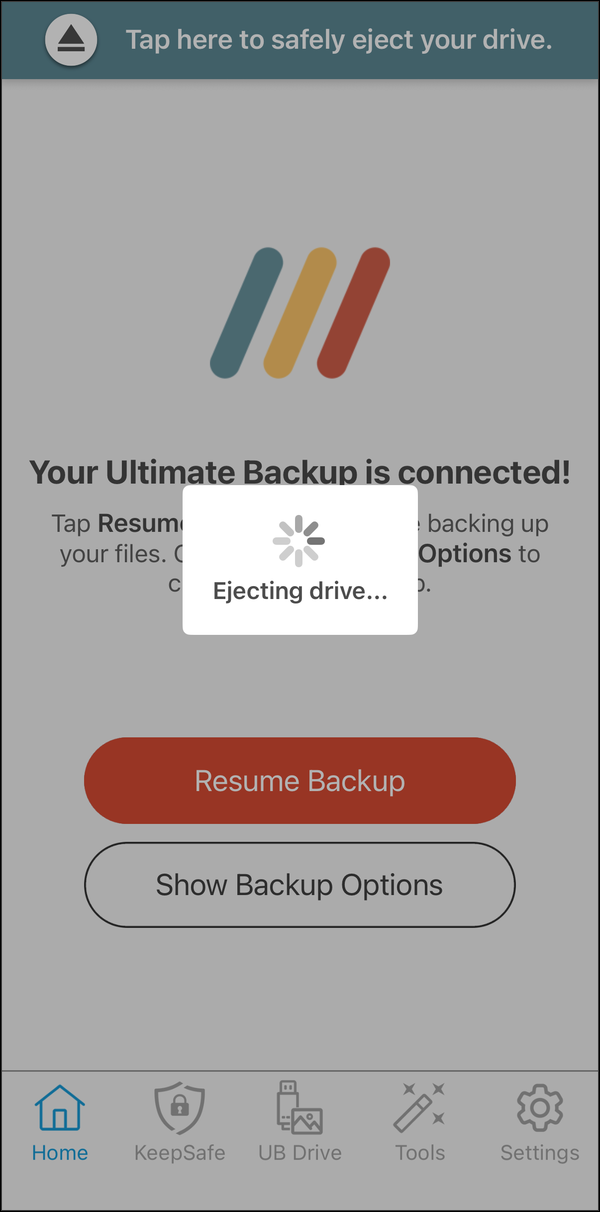Ejecting drive on the Home screen