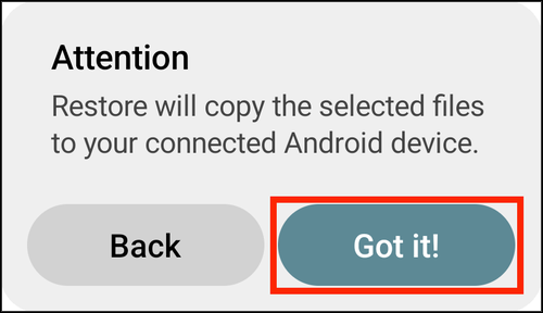 Attention alert with Got it! highlighted