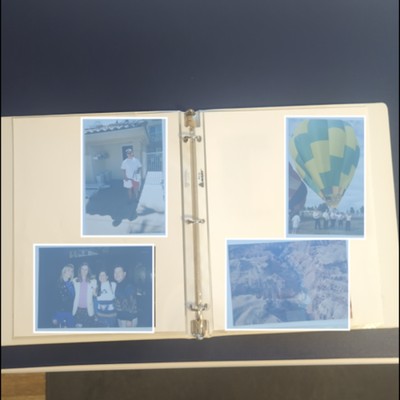 Photo Scanner Before: an album page as the scanner sees it
