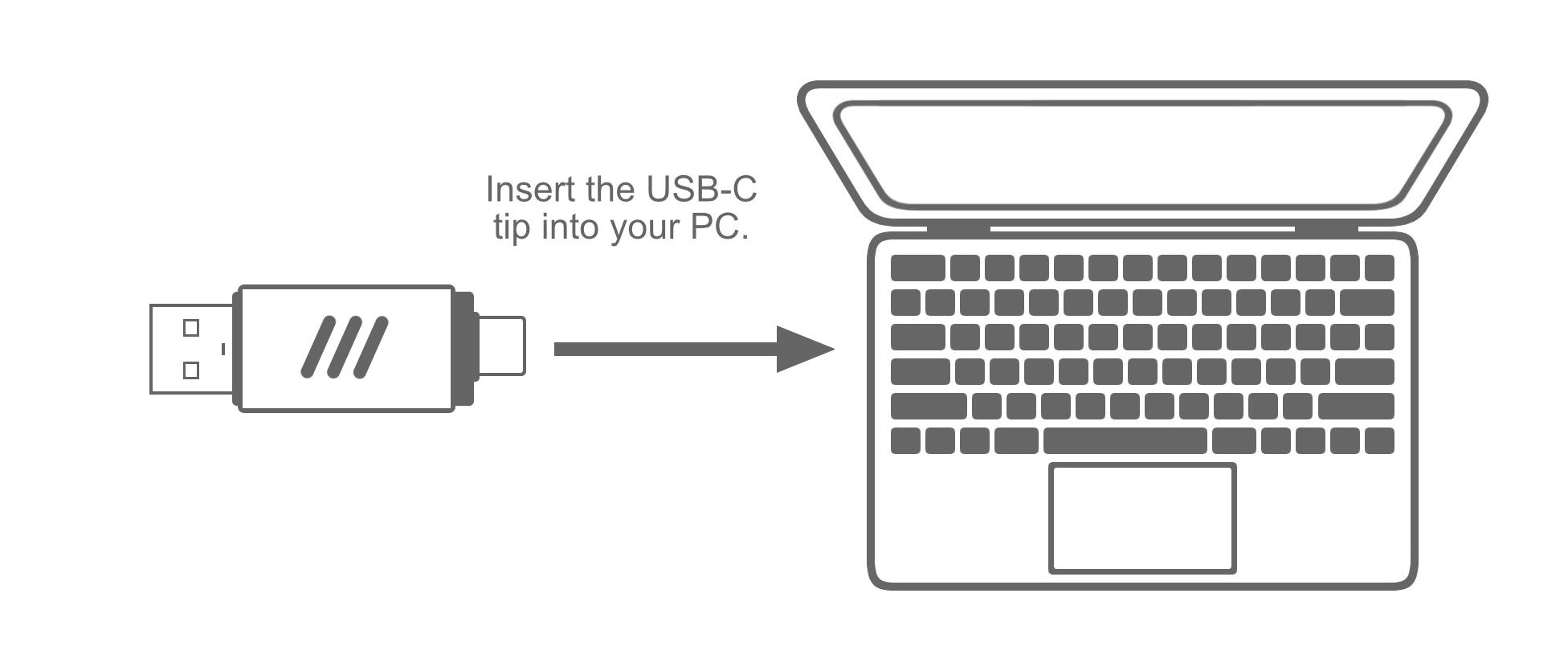 Ultimate Backup MAX connected to a Windows computer with USB-C